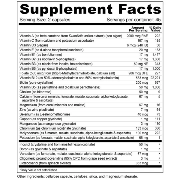 Supplement Facts 90 capsules