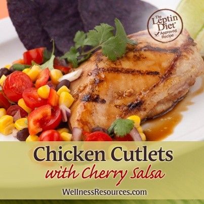 Chicken Cutlets with Cherry Salsa