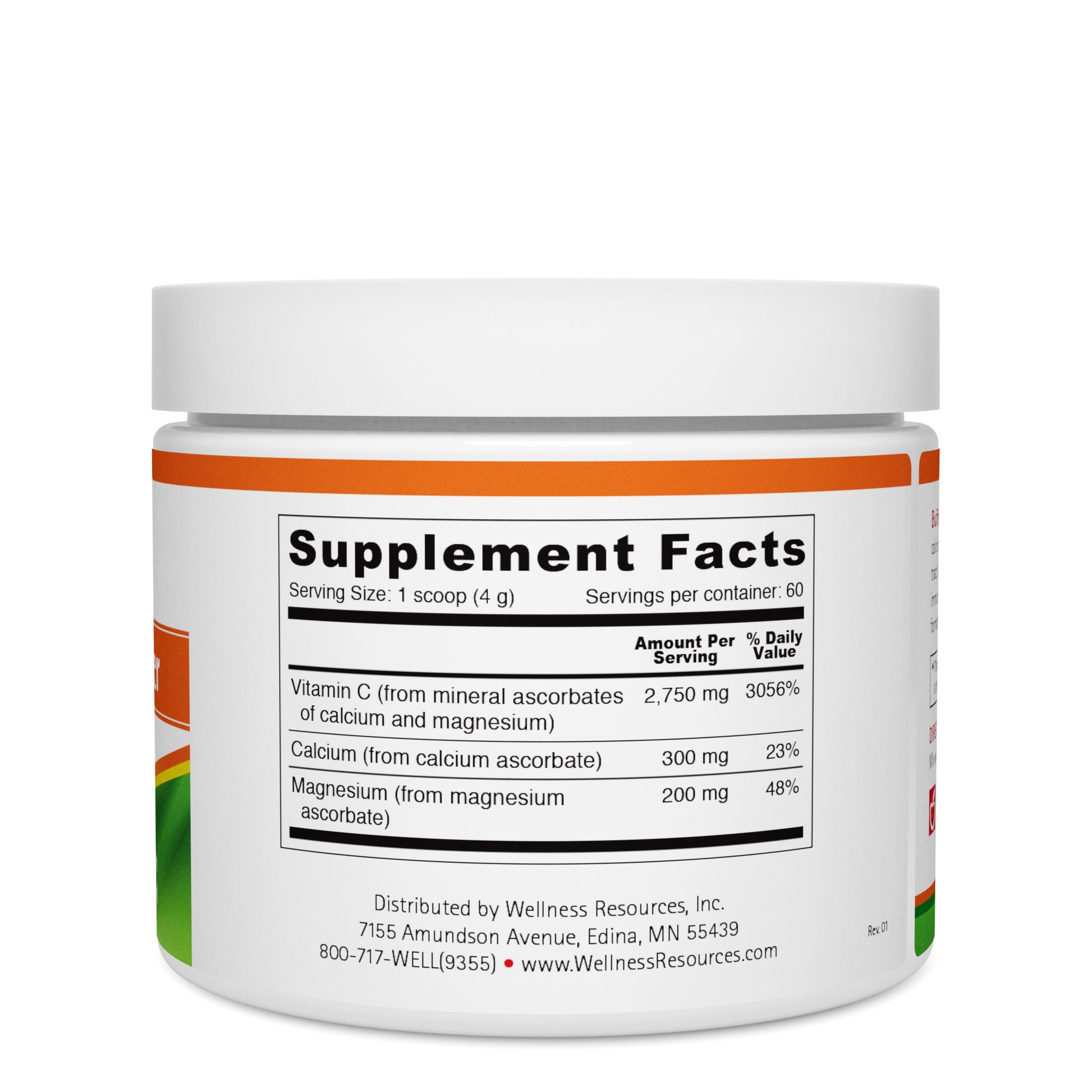 Buffered C Powder Supplement Facts & Ingredients. Serving Size: 1 scoop (4 grams). Servings Per Container: 60 