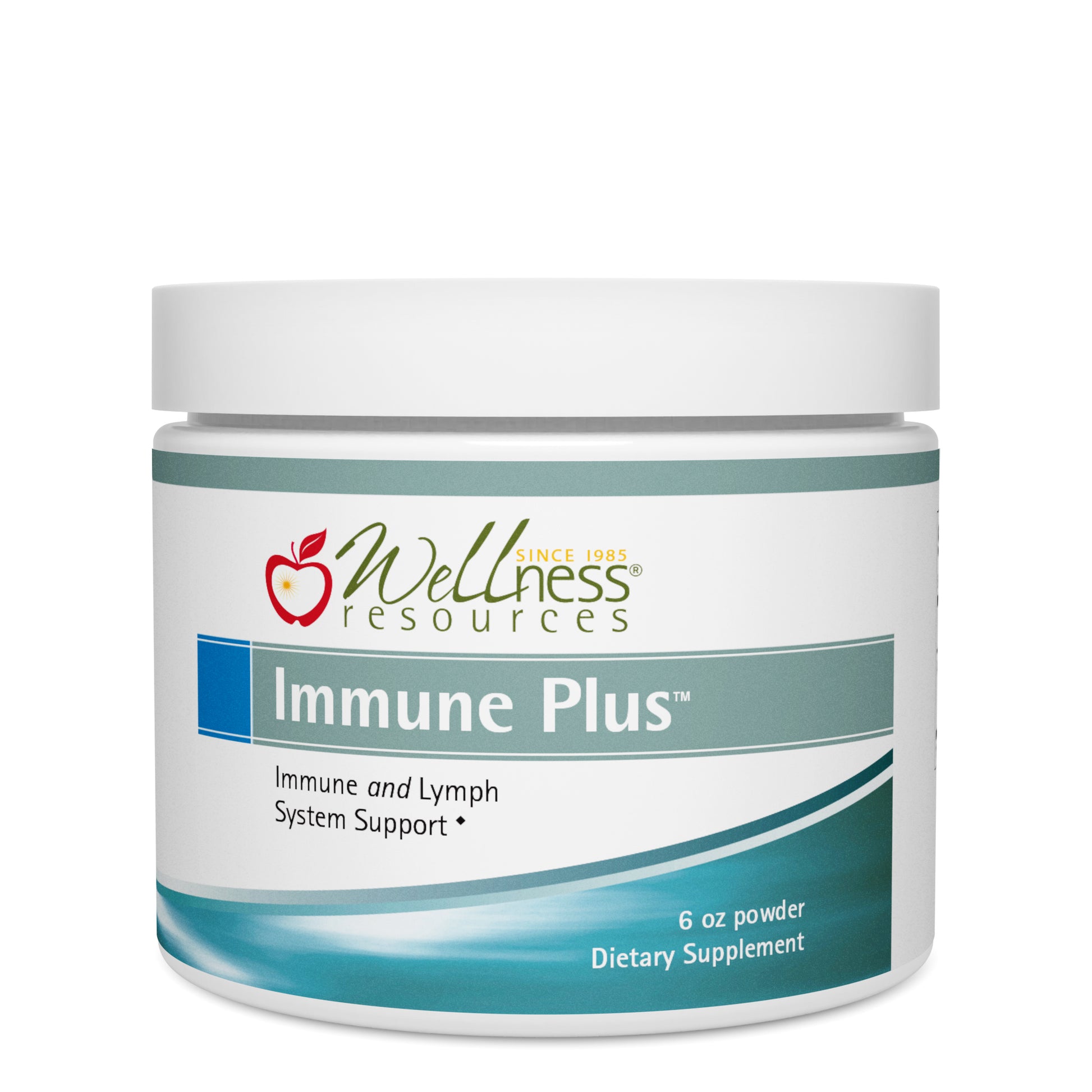 Wellness Resources Immune Plus Powder Supplement Bottle. Immune and Lymph System Support. 6 ounces. 