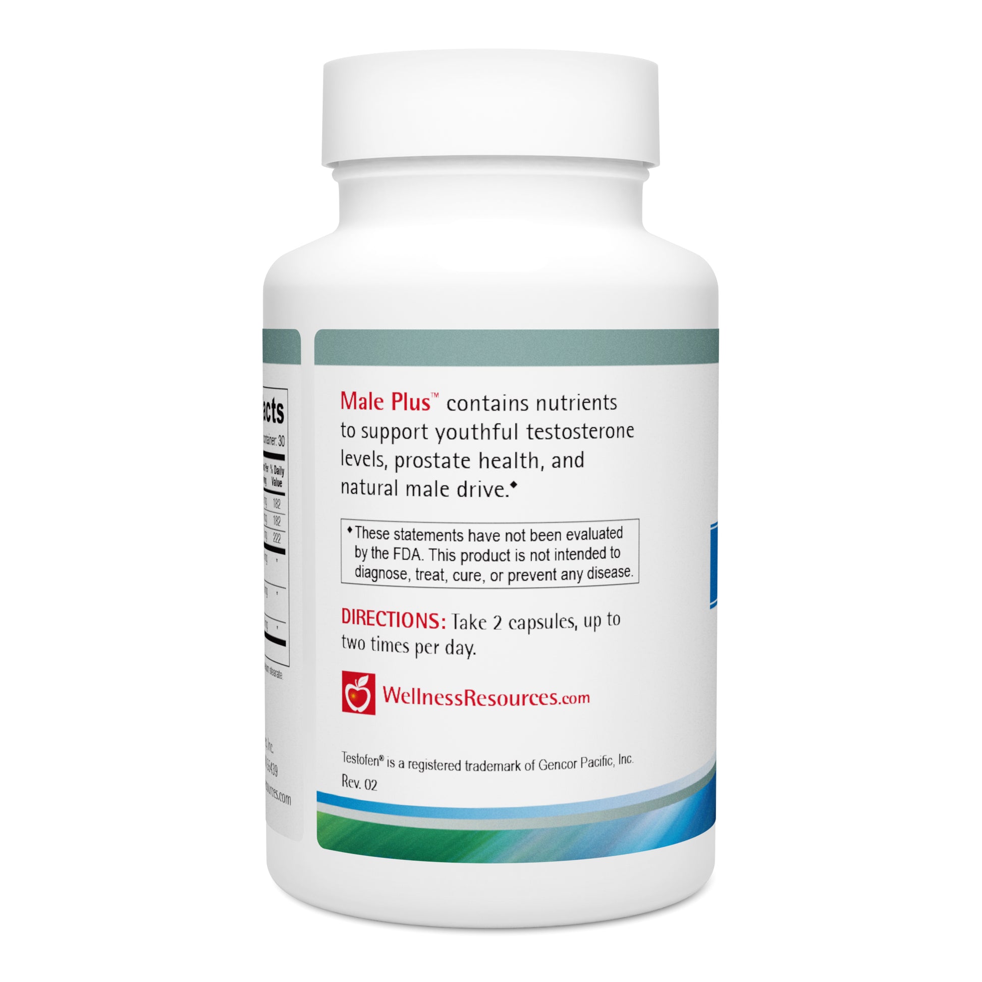 Male Plus contains zinc, selenium, an copper to support testosterone, prostate health, and vitality. Take 2 capsules, up to 2 times per day. 