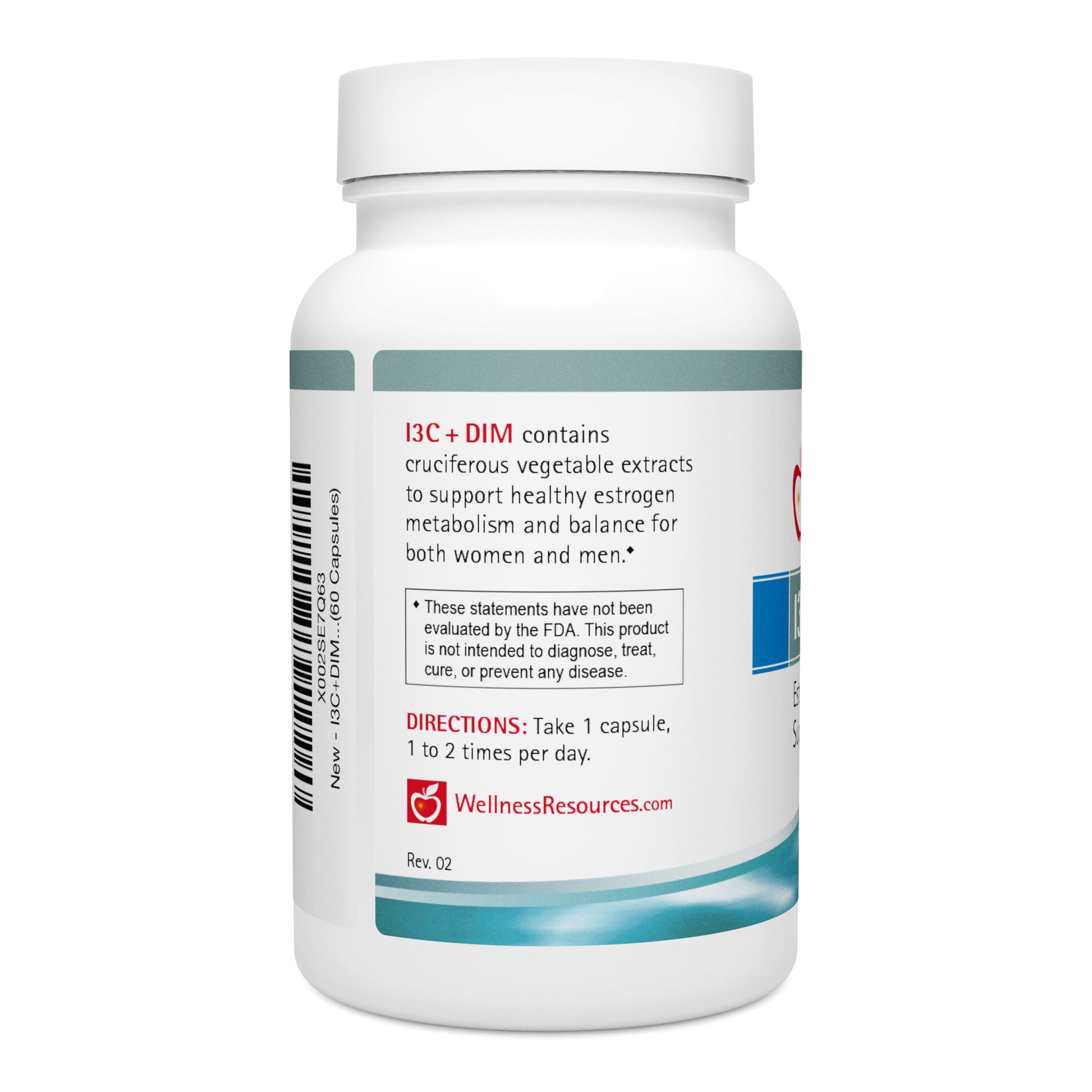 I3C + DIM supports healthy estrogen metabolism in men and women. Take 1 capsule, 1 to 2 times per day. 