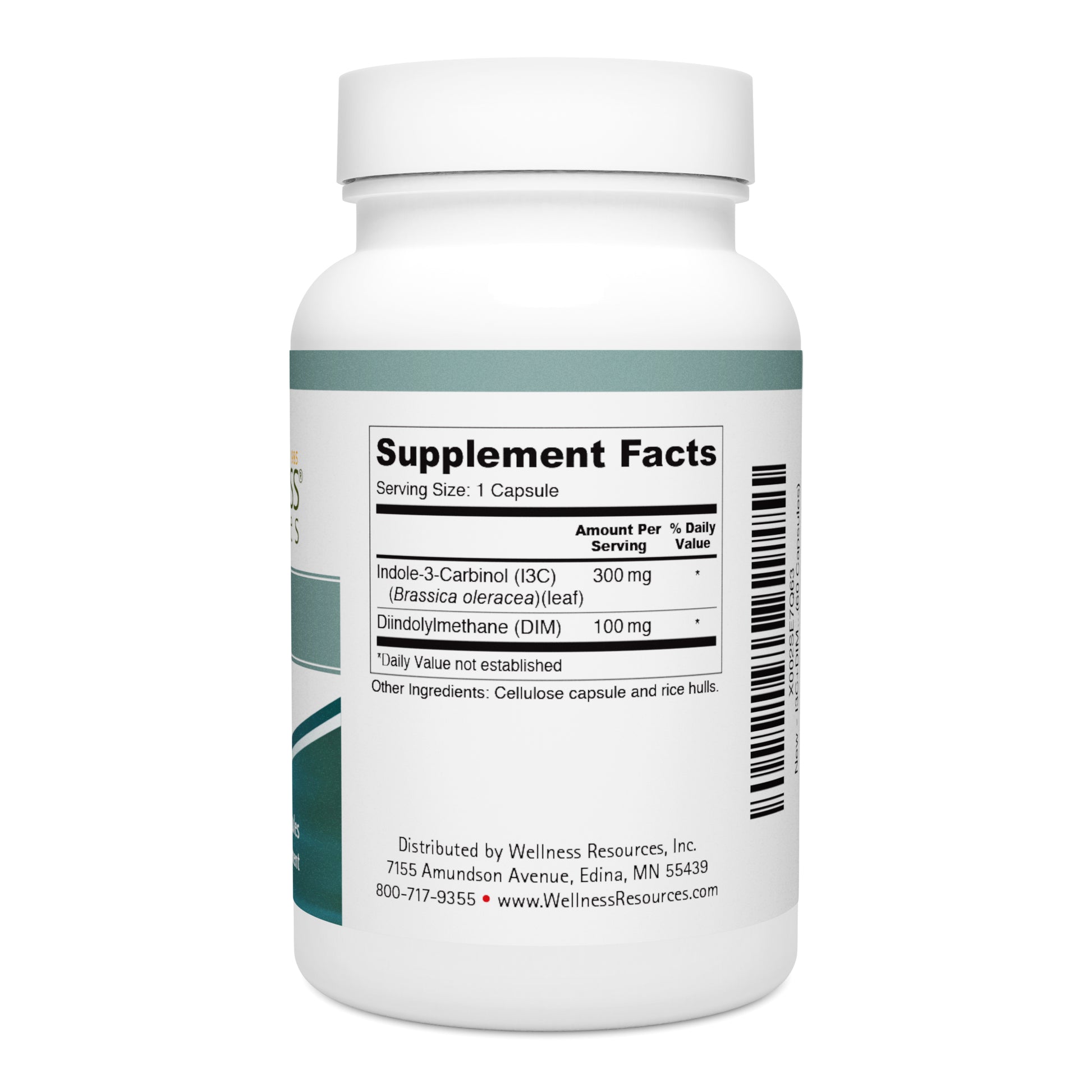 I3C + DIM Supplement Facts & Ingredients. Serving Size: 1 capsule. Servings Per Capsule: 60. 
