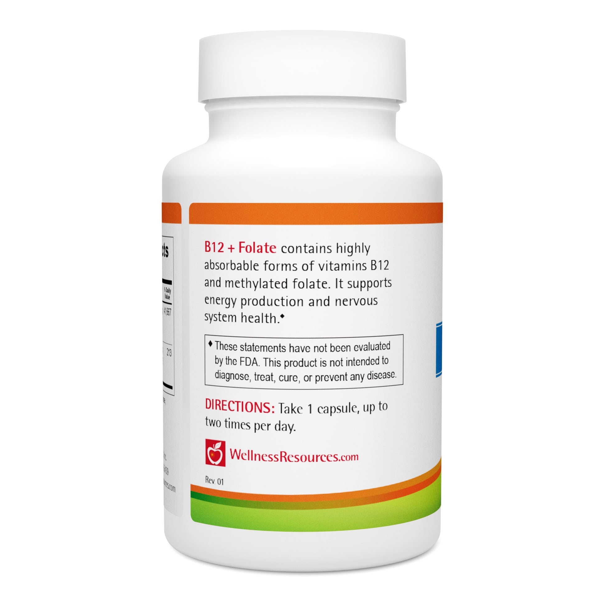 B12 + Folate contains highly absorbable forms of B12 + folate. Take 1 capsule, up to two times per day