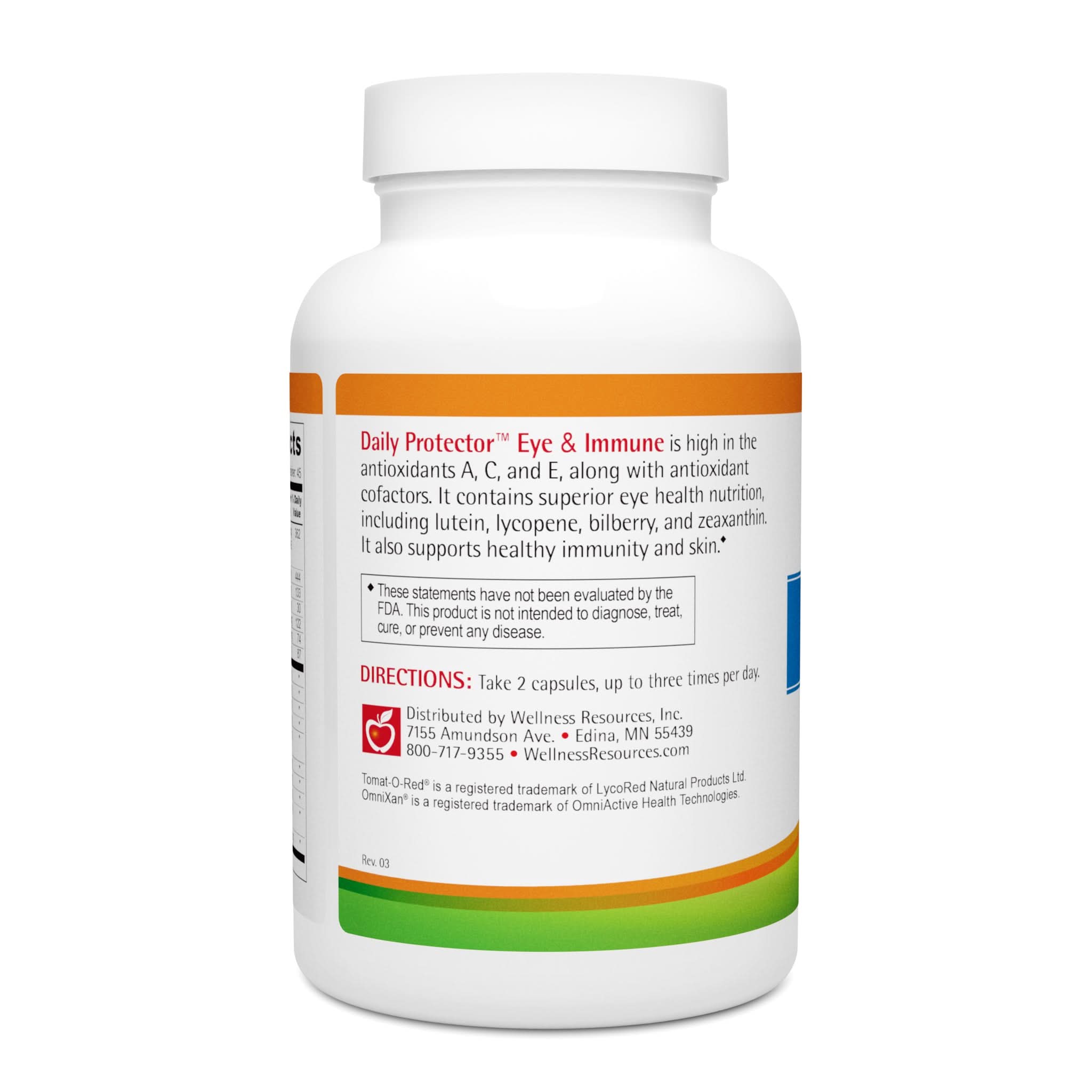 Daily Protector Eye & Immune 90 Caps is a potent antioxidant supplement to support immunity and skin health. Take 2 capsules, up to 3 times per day. 