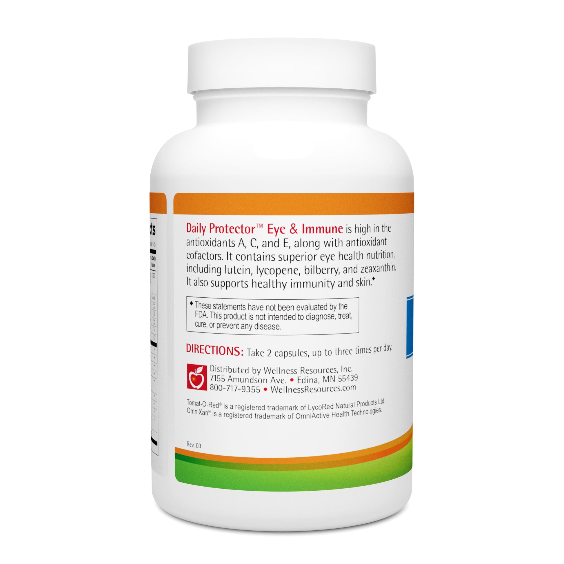 Daily Protector Eye & Immune 90 Caps is a potent antioxidant supplement to support immunity and skin health. Take 2 capsules, up to 3 times per day. 