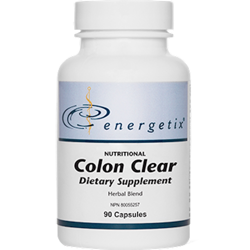 Energetix Colon Clear Supplement Bottle. Dietary Supplement and Herbal Blend. 90 Capsules. 