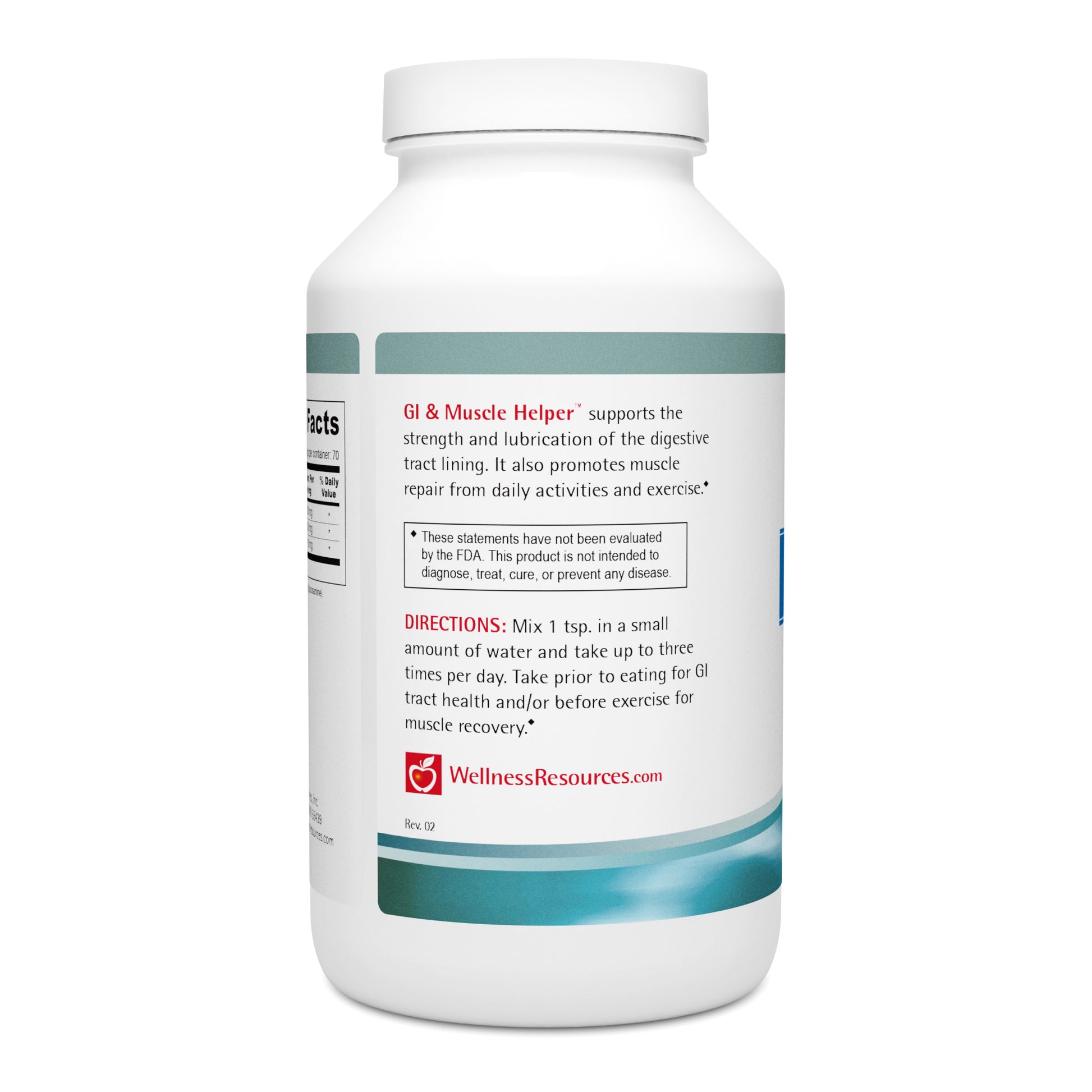 GI & Muscle Helper supports strength and lubrication of the digestive tract lining  and promotes muscle repair. Mix 1 tsp in small amount of water and take up to 3 times per day. 