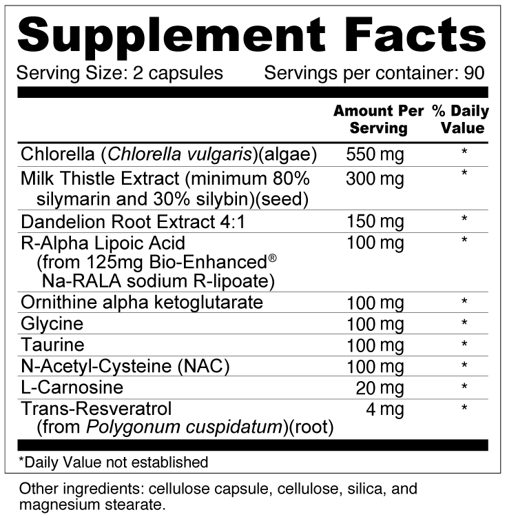 Daily Detoxify 180 Caps Supplement Facts and Ingredients. Serving Size: 2 Capsules. Servings Per Container: 90