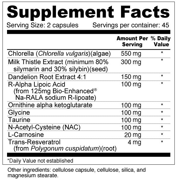 Daily Detoxify 90 Caps Supplement Facts and Ingredients. Serving Size: 2 Capsules. Servings Per Container: 45