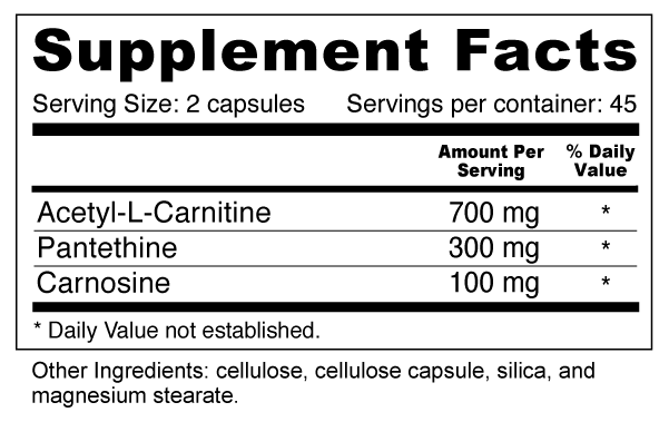 pantethine and l carnitine Acetyl-L-Carnitine 500 mg Veg Capsules Commercial supplements, pantothenate, pantethine, vitamin