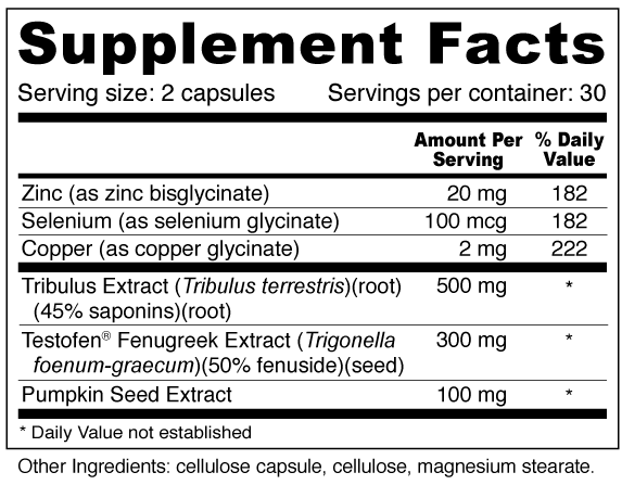 Male Plus Supplement Facts and Ingredients. Serving Size: 2 Capsules. Servings Per Container: 30 