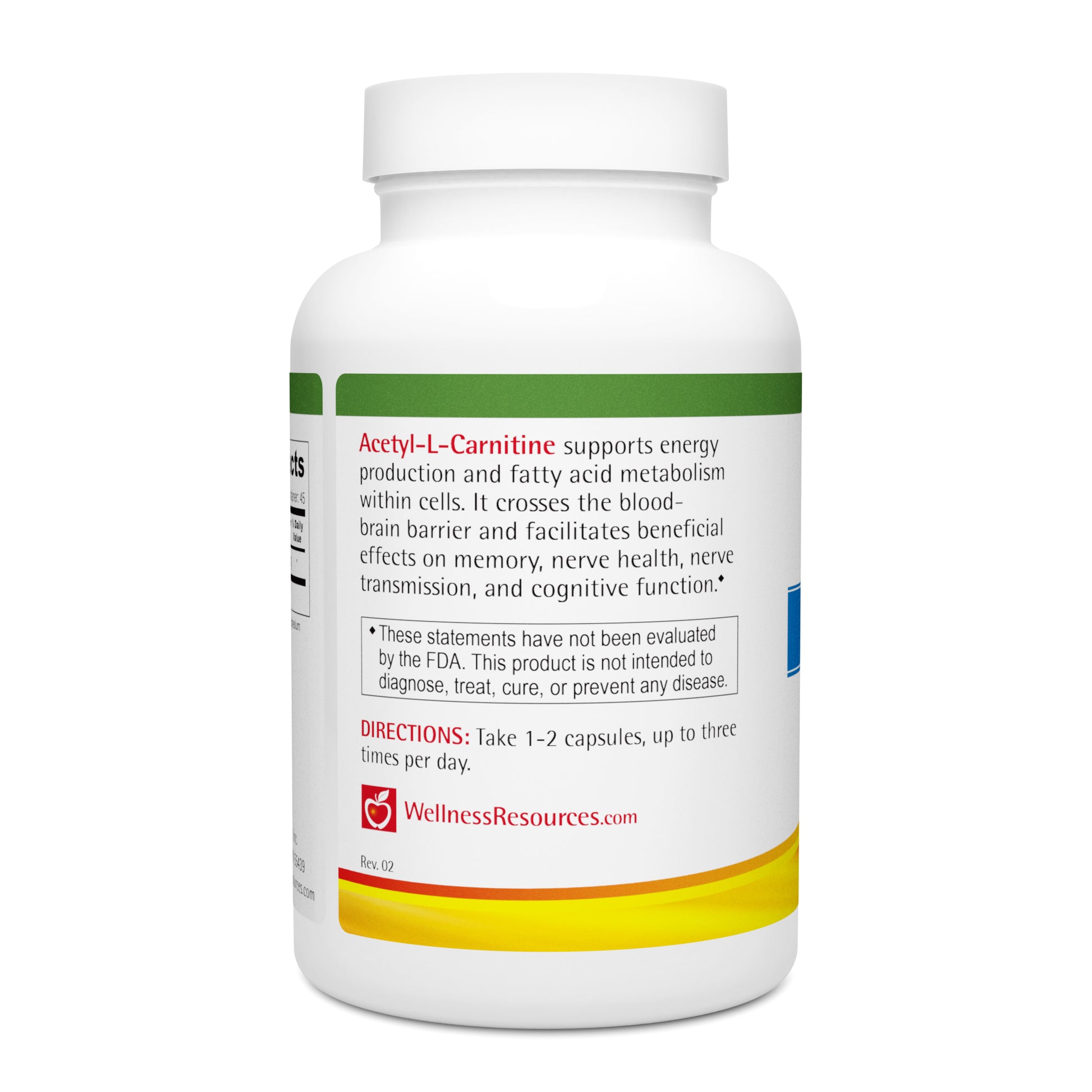Acetyl-L-Carnitine Bottle . Supports energy production and fatty acid metabolism for memory and nerve health. 