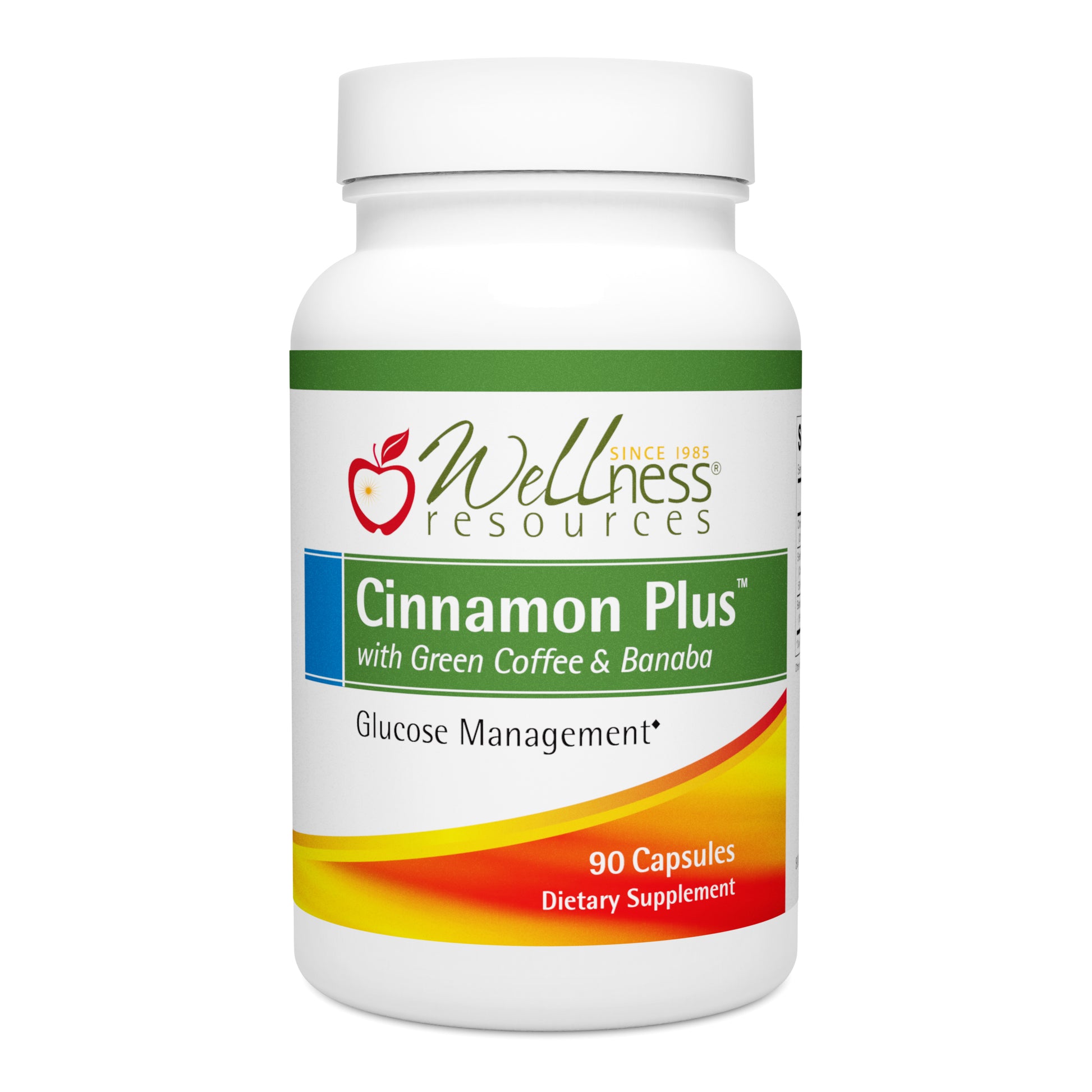 Wellness Resources Cinnamon Plus with Green Coffee & Banaba for Glucose Management. 90 Capsules Per Bottle. 