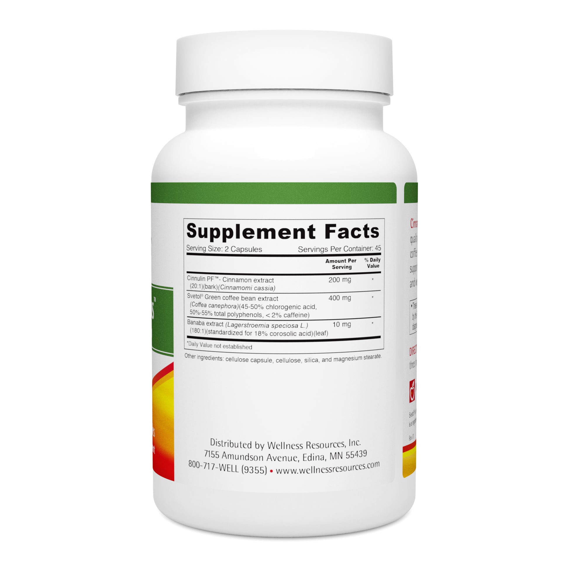 Cinnamon Plus Supplement Facts & Ingredients. Serving Size: 2 Capsules. Servings Per Container: 45