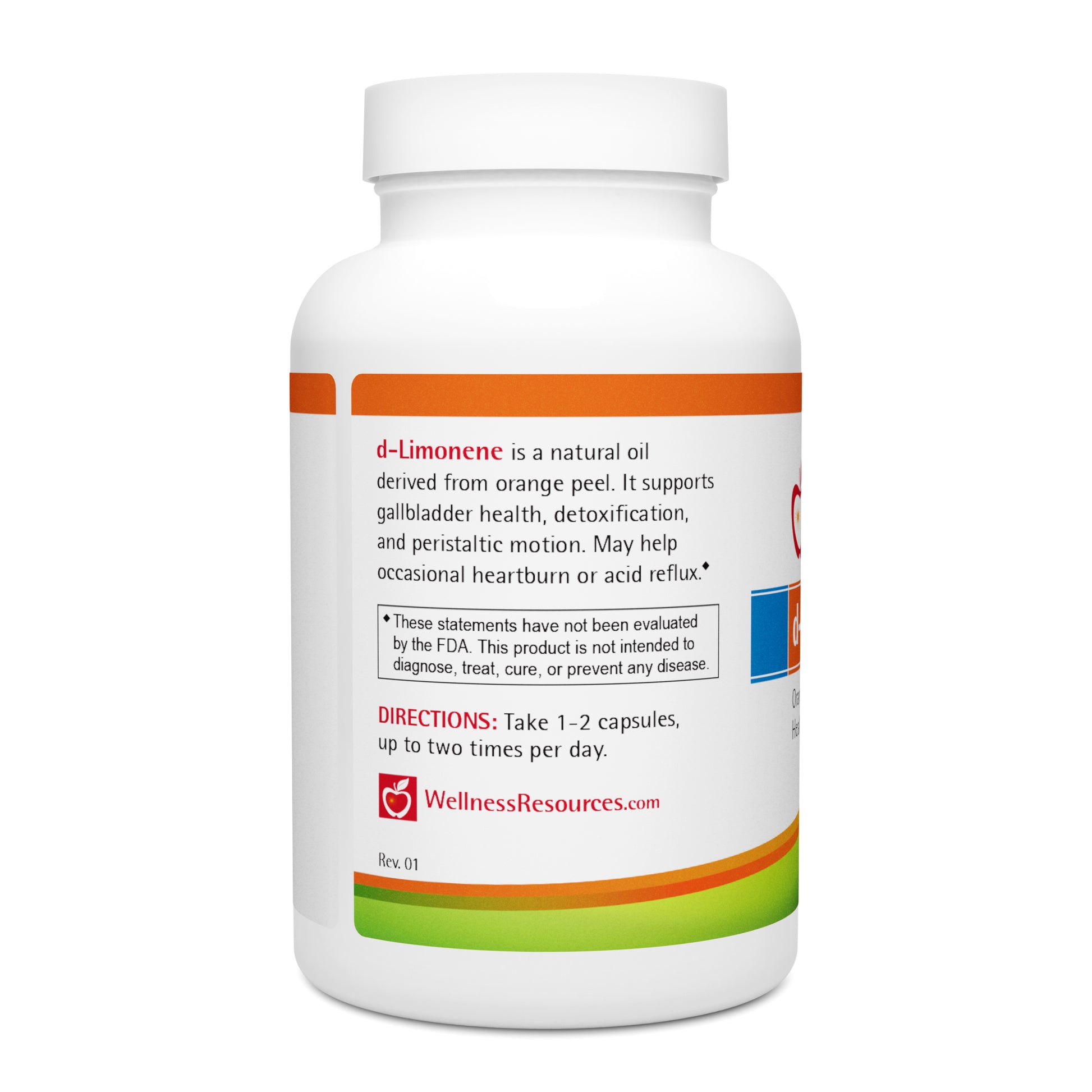 d-Limonene 500mg contains a natural oil derived from orange peel. Supports gallbladder health, detoxification, and peristaltic motion. May help occassional heartburn or acid reflux. Take 1-2 capsules up to two times per day. 