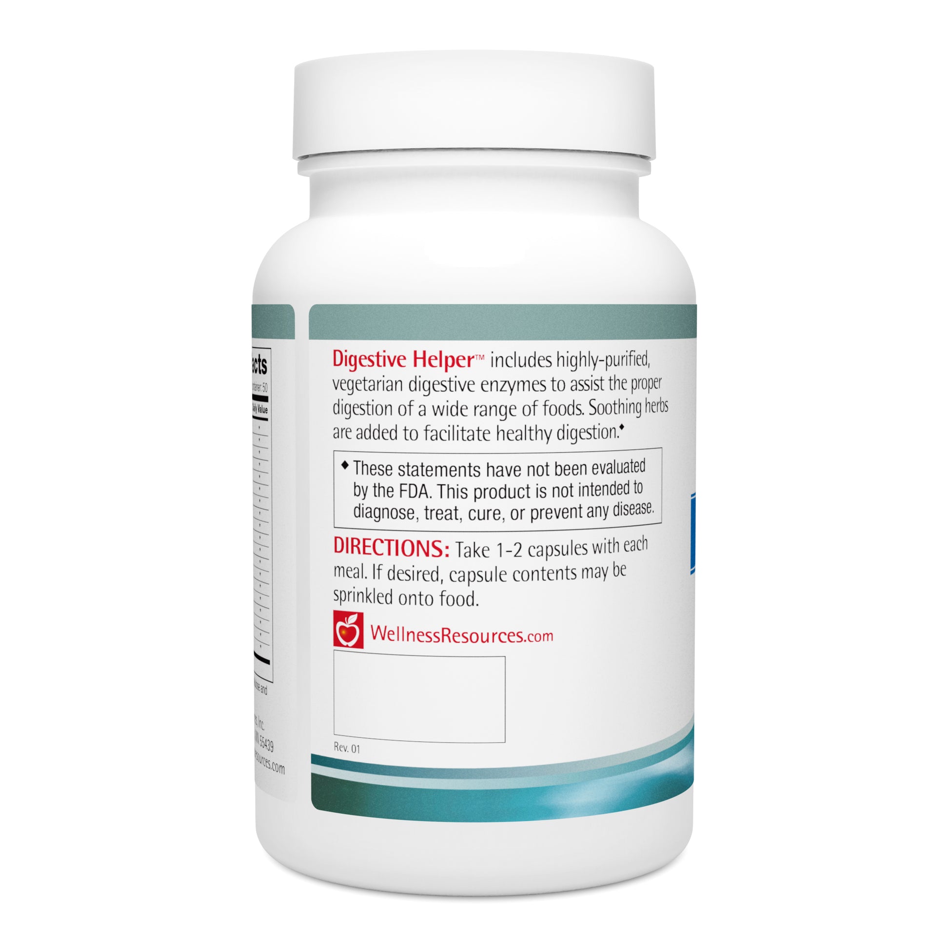 Digestive Helper includes digestive enzymes to assist with proper digestion of foods. Take 1-2 capsules with each meal. 