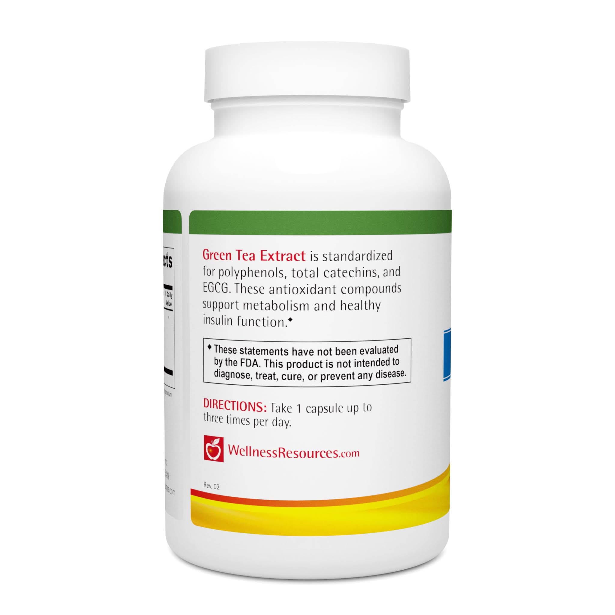 Green Tea Extract supports weight management and cholesterol metabolism. Take 1 capsule, up to 3 times per day. 