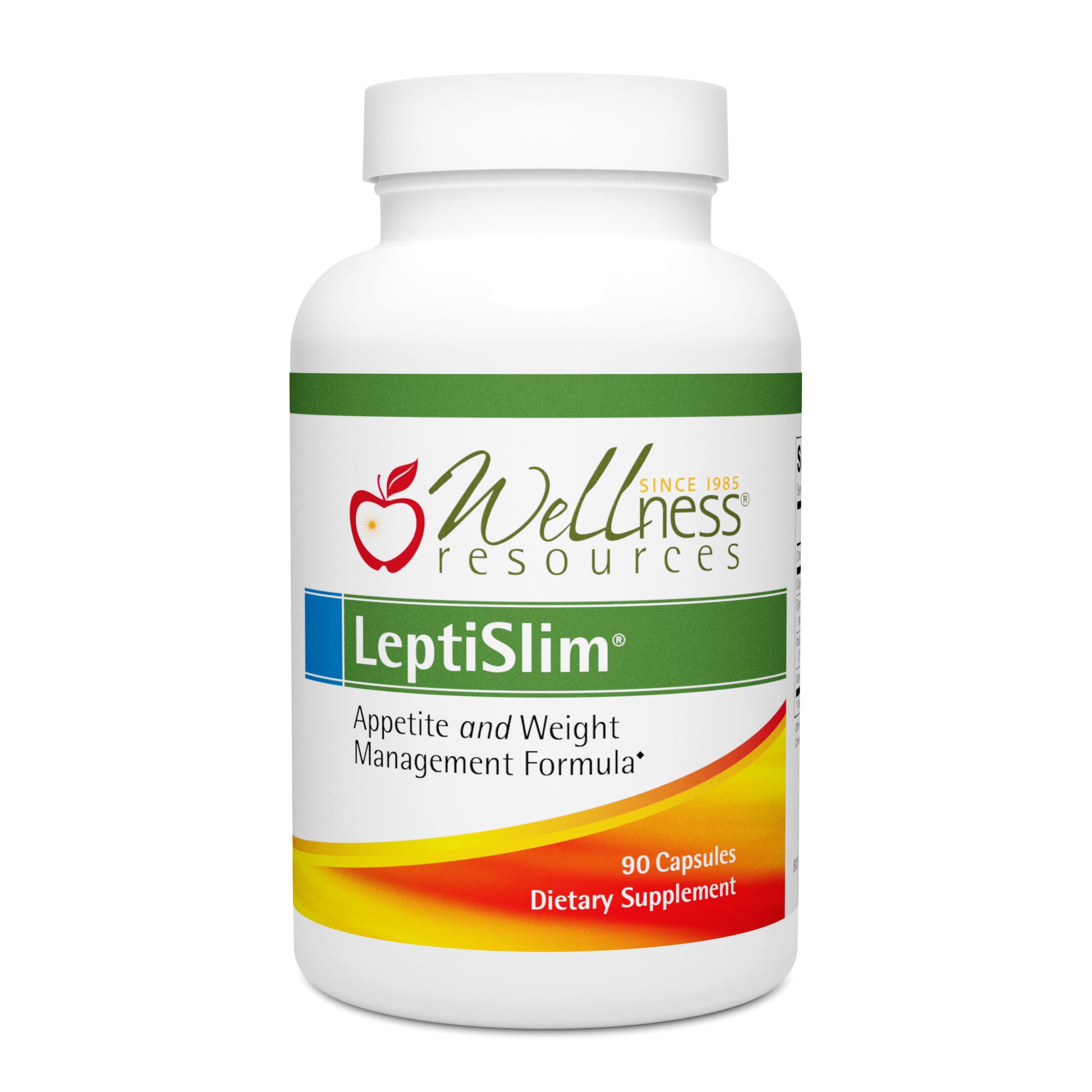 Wellness Resources LeptiSlim Supplement Bottle. Appetite and Weight Management Formula. 90 Capsules Per Bottle