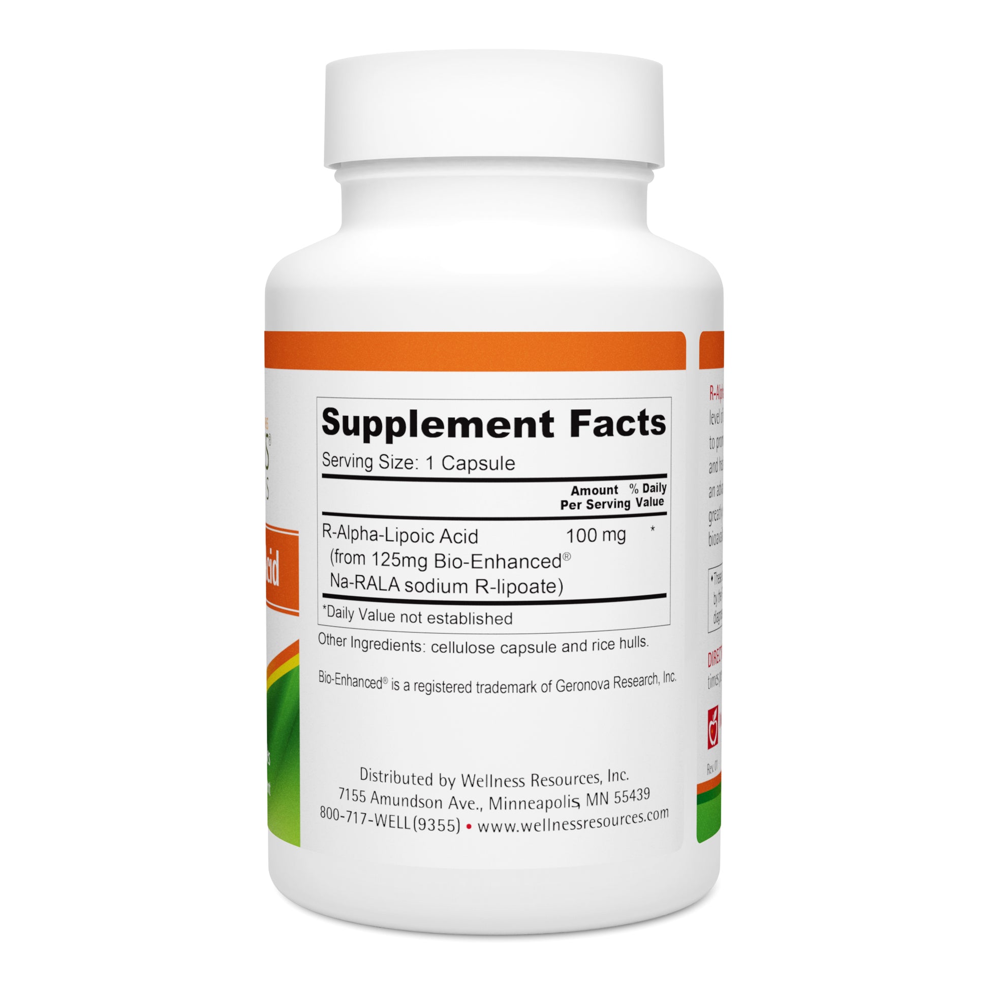 R-Alpha Lipoic Acid Supplement Facts & Ingredients. Serving Size: 1 Capsule. Servings Per Container: 90