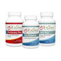 3 Wellness Supplement Bottles on White Background: Performa Plus, Saw Palmetto, Male Plus 
