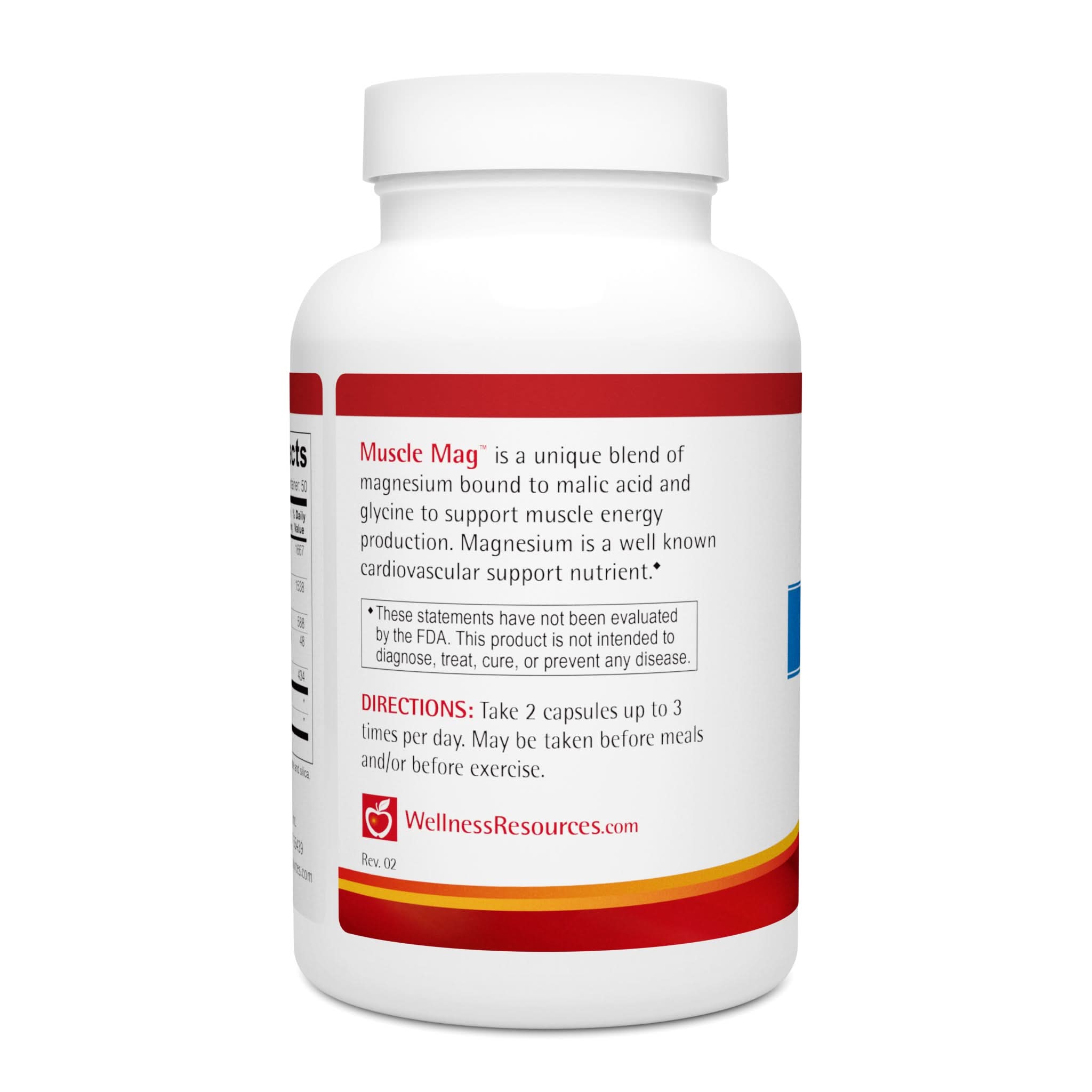 Muscle Mag contains magnesium glycinate to help your muscles repair and recover from exercise and use. Take 2 capsules, up to 3 times per day. May be taken before meals and/or before exercise. 
