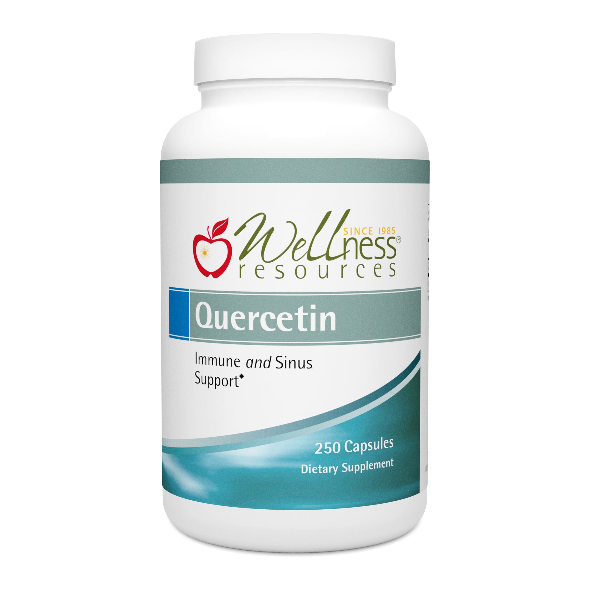 Wellness Resources Quercetin 250 Caps Supplement Bottle. Immune and Sinus Support. 250 Capsules Per Bottle. 