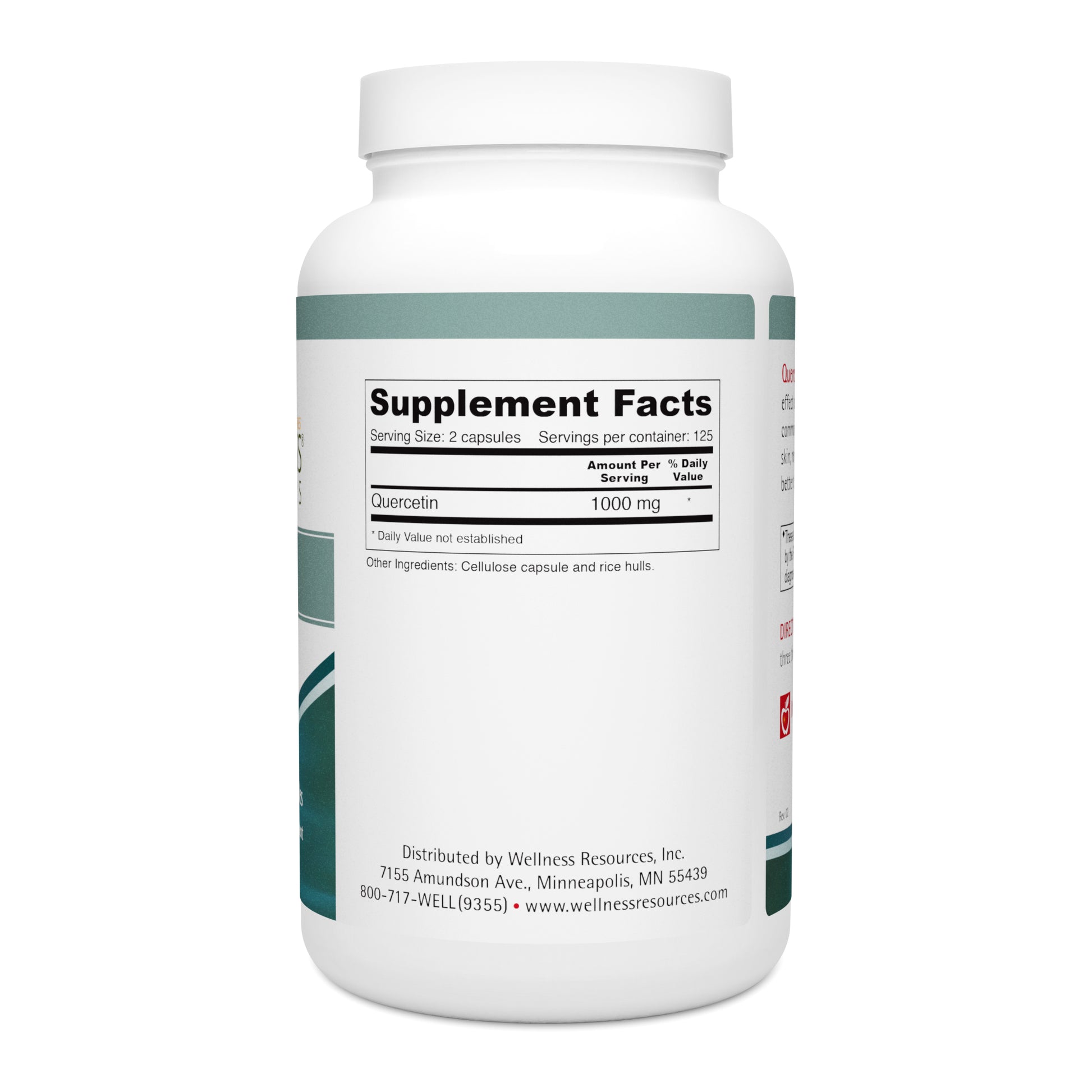 Quercetin 250 Caps Supplement Facts and Ingredients. Serving Size: 2 Capsule. Servings Per Container: 125