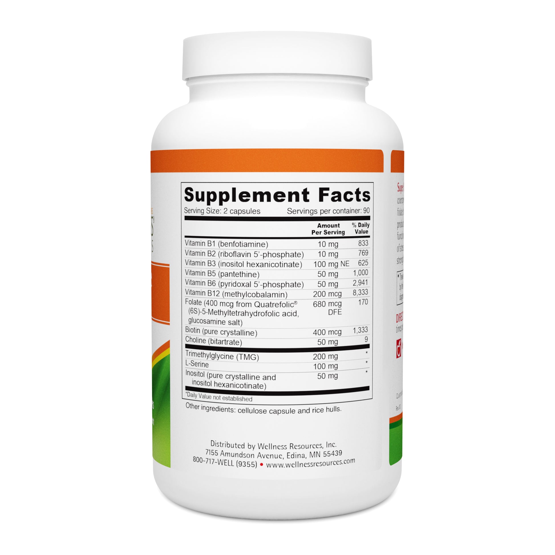 Super Coenzyme B Complex Supplement Facts & Ingredients. Serving Size: 2 Capsules. Servings Per Container: 90