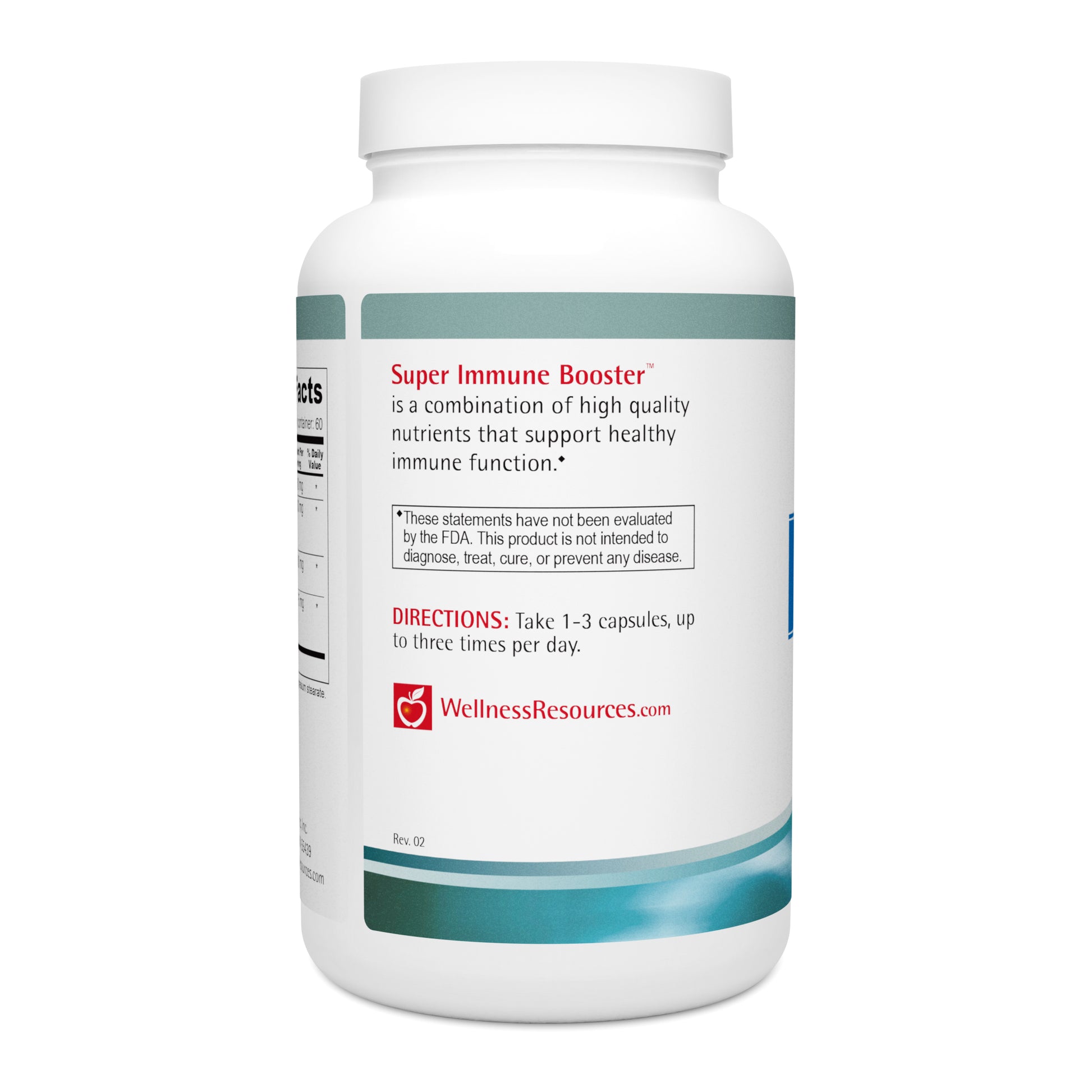 Super Immune Booster contains nutrients to support the immune system's natural function. Take 1-3 capsules, up to 3 times per day. 