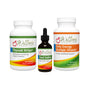 3 Wellness Resources Supplements on White Background: Thyroid Helper 90 Capsule Size, Iosol Iodine, and Daily Energy Multiple Vitamin 90 Capsule Size
