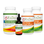 4 Wellness Resources Supplements on White Background: Thyroid Helper 180 Capsule Size, Iosol Iodine, and 2 Bottles of Daily Energy Multiple Vitamin 90 Capsule Size
